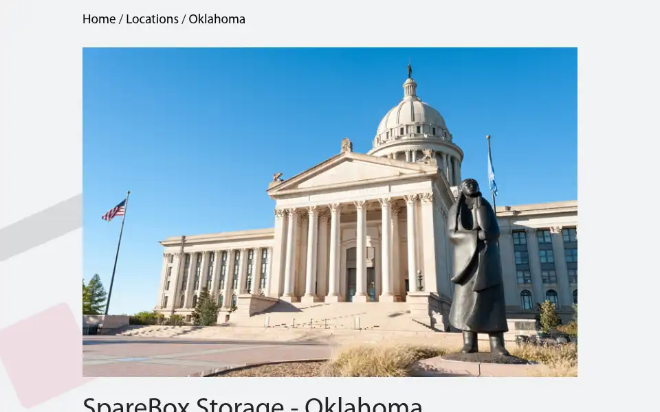 Screenshot of spareboxstorage.com