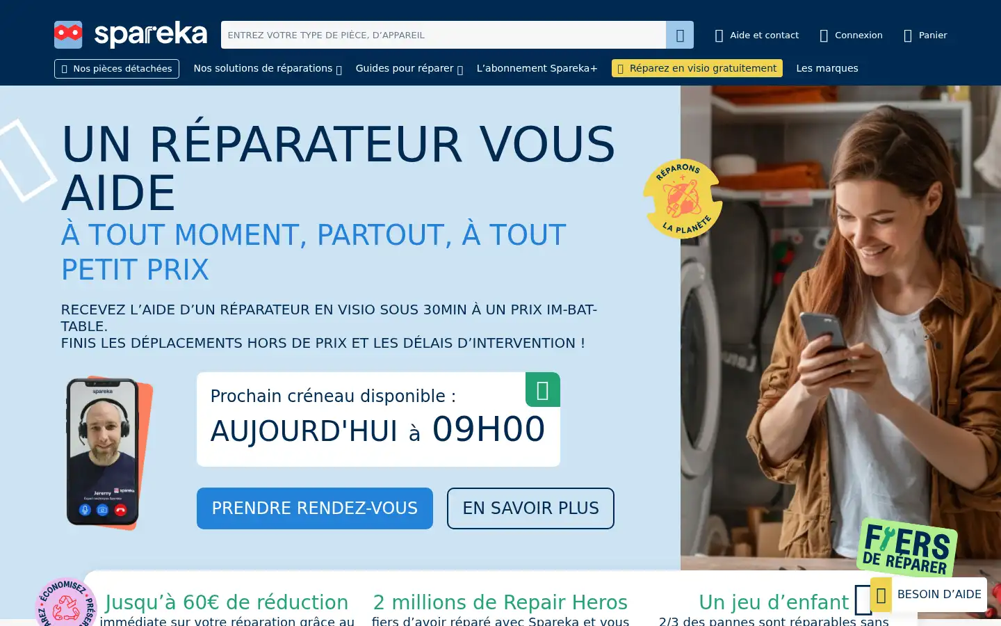 Screenshot of spareka.fr
