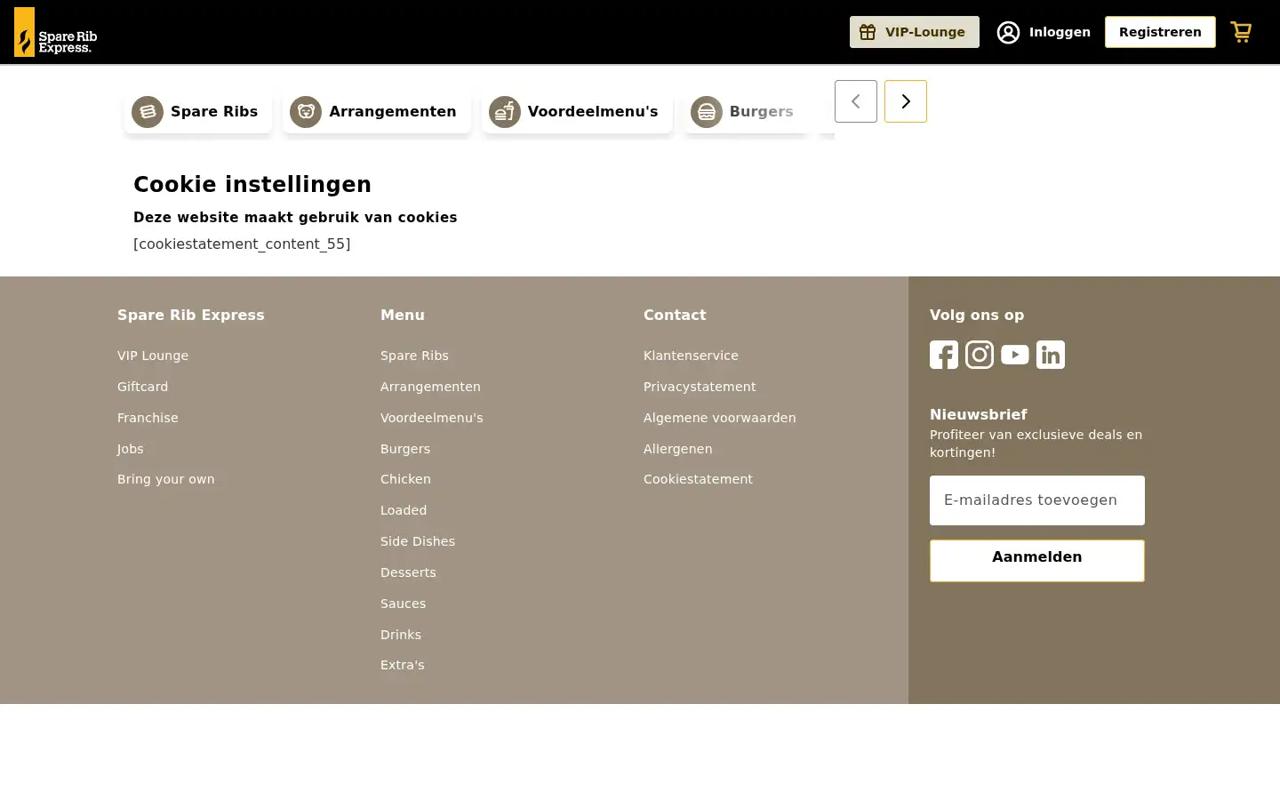 Screenshot of spareribexpress.com