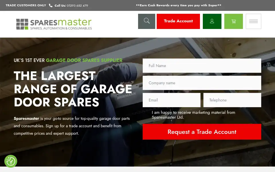 Screenshot of sparesmaster.co.uk