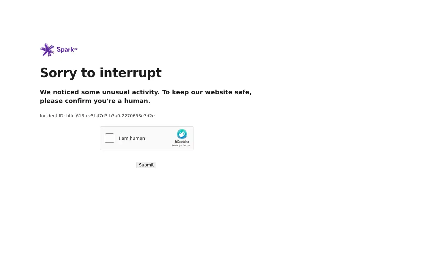 Screenshot of spark.co.nz