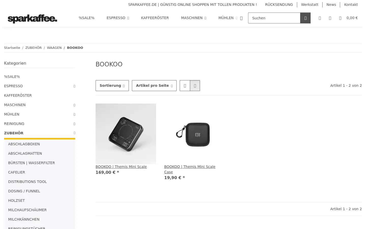 Screenshot of sparkaffee.de