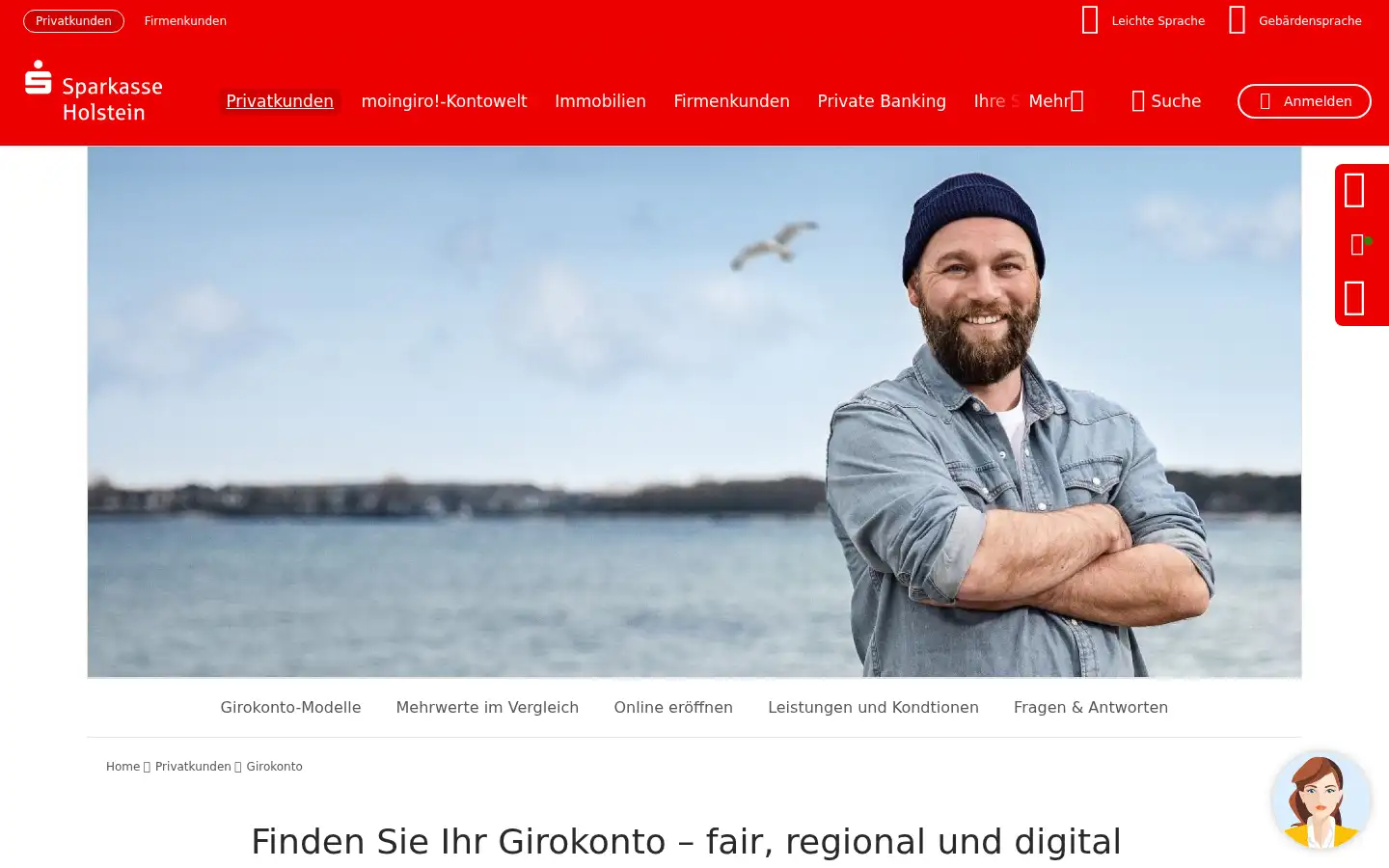 Screenshot of sparkasse-holstein.de
