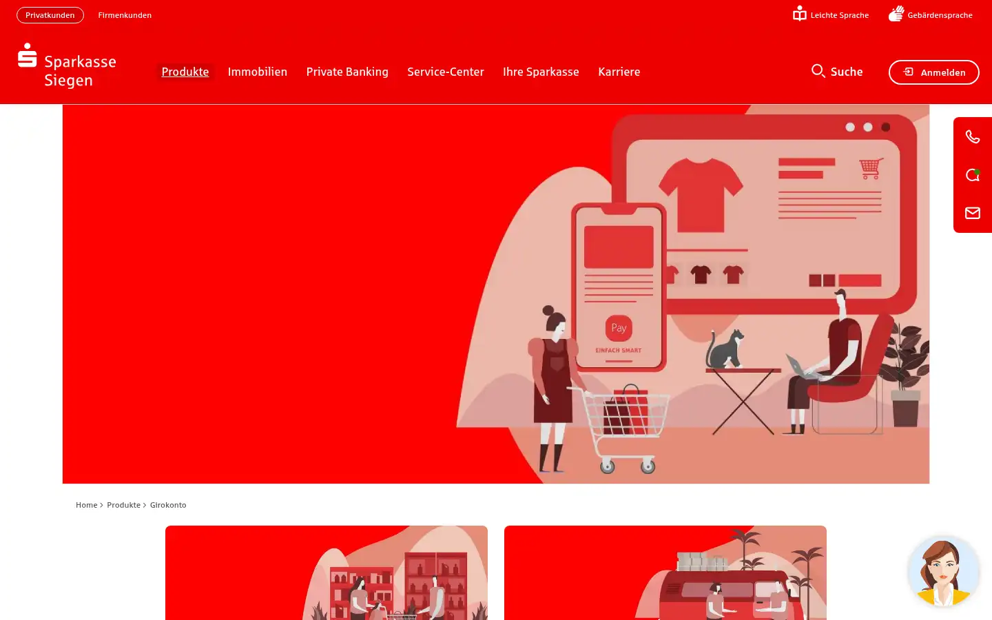 Screenshot of sparkasse-siegen.de