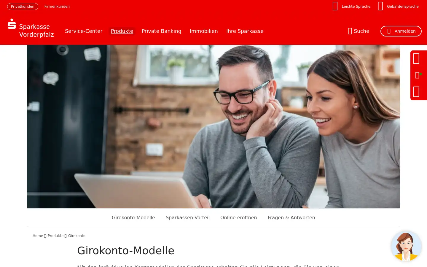 Screenshot of sparkasse-vorderpfalz.de