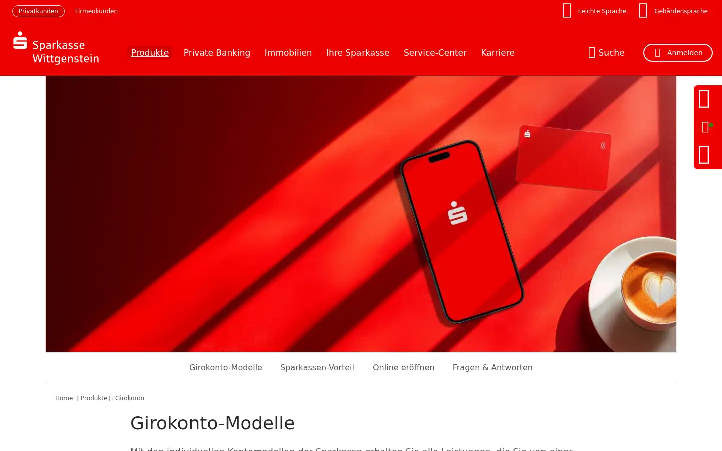 Screenshot of sparkasse-wittgenstein.de