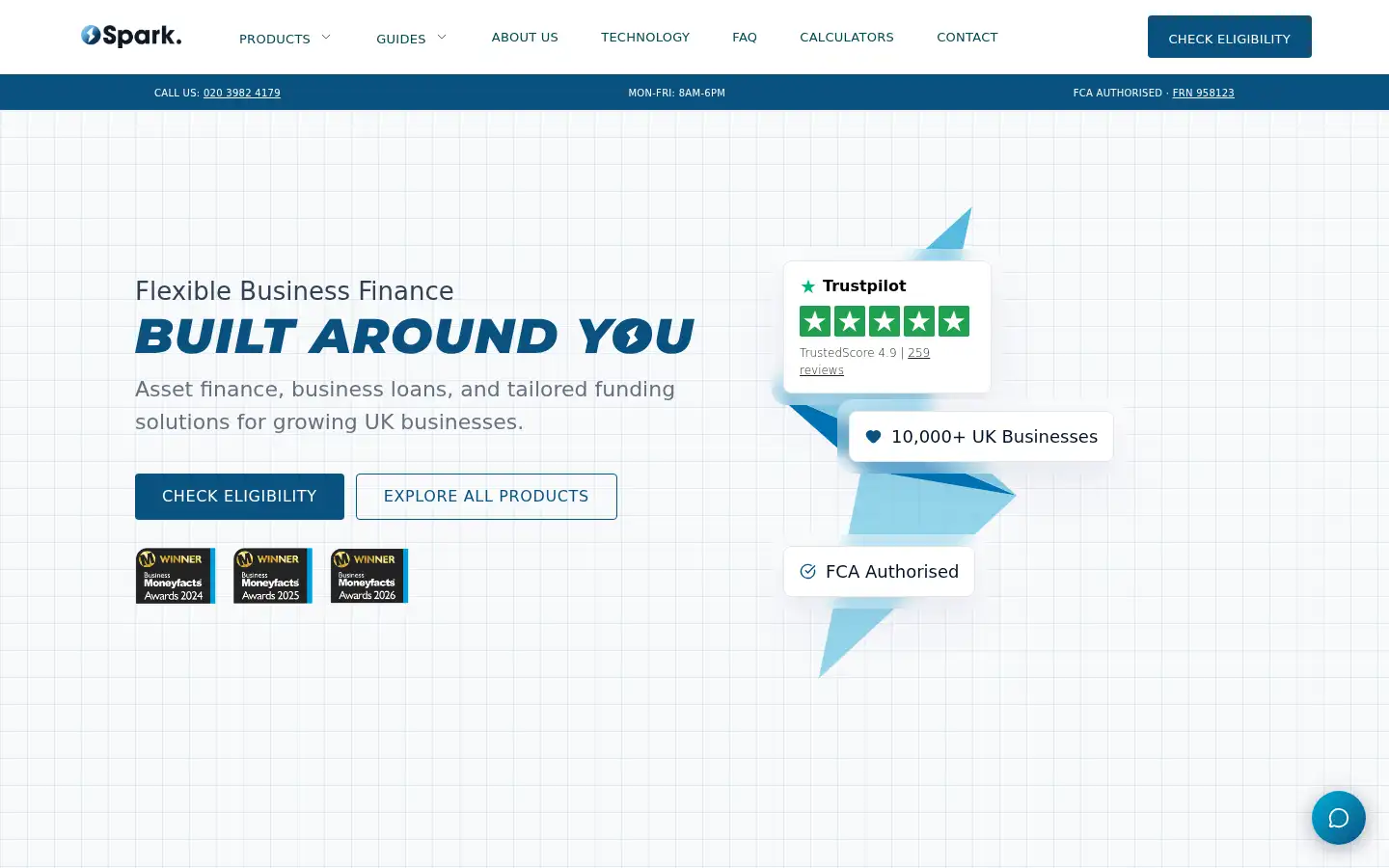Screenshot of sparkfinance.co.uk