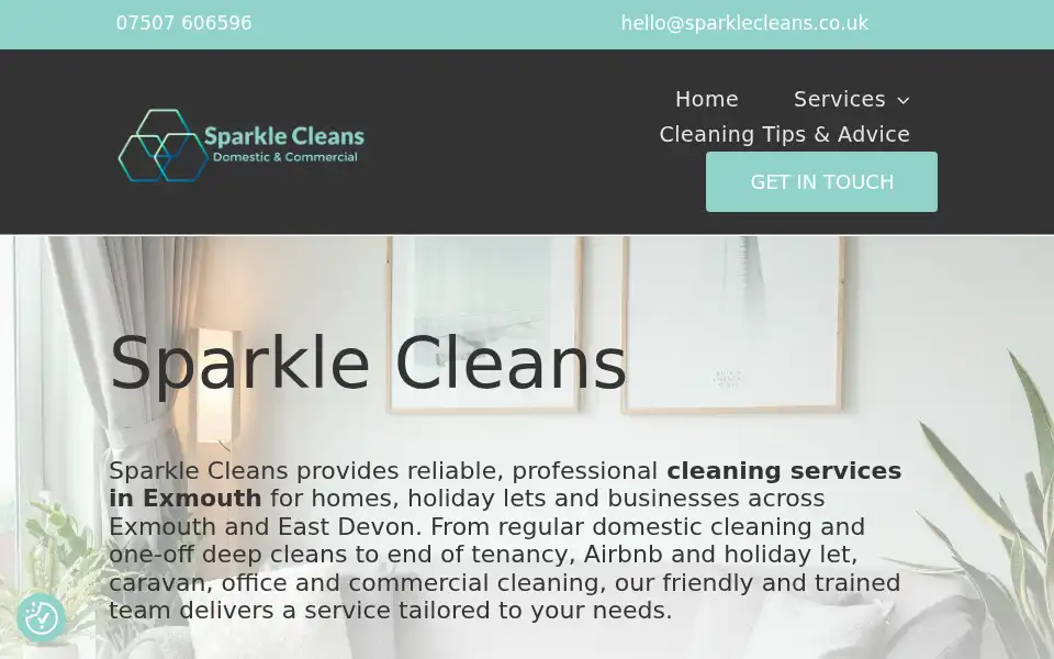 Screenshot of sparklecleans.co.uk