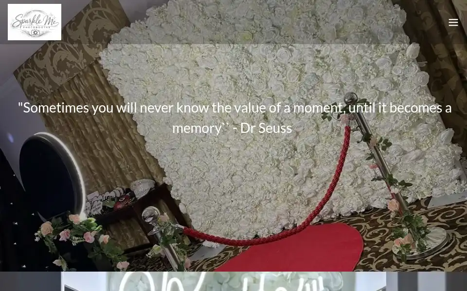 Screenshot of sparklemebooths.co.uk