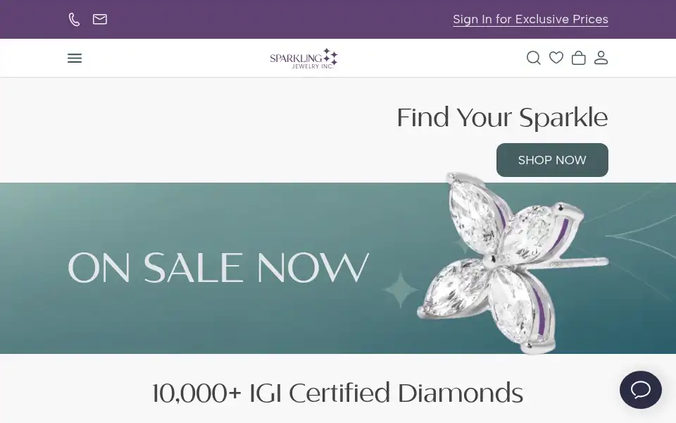 Screenshot of sparklingjewelry.com