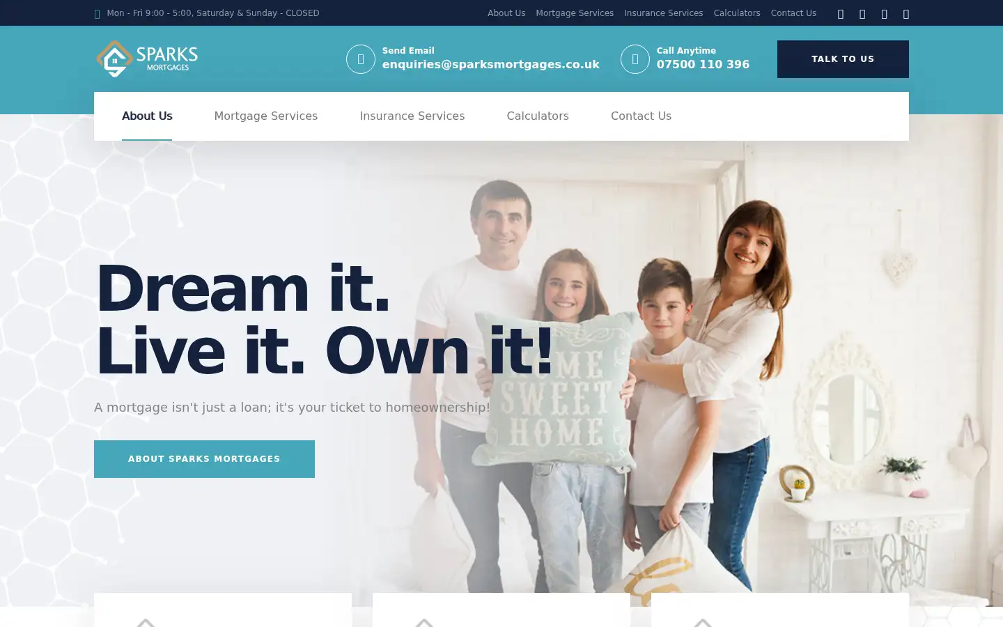 Screenshot of sparksmortgages.co.uk