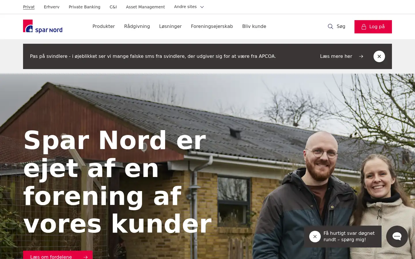 Screenshot of sparnord.dk