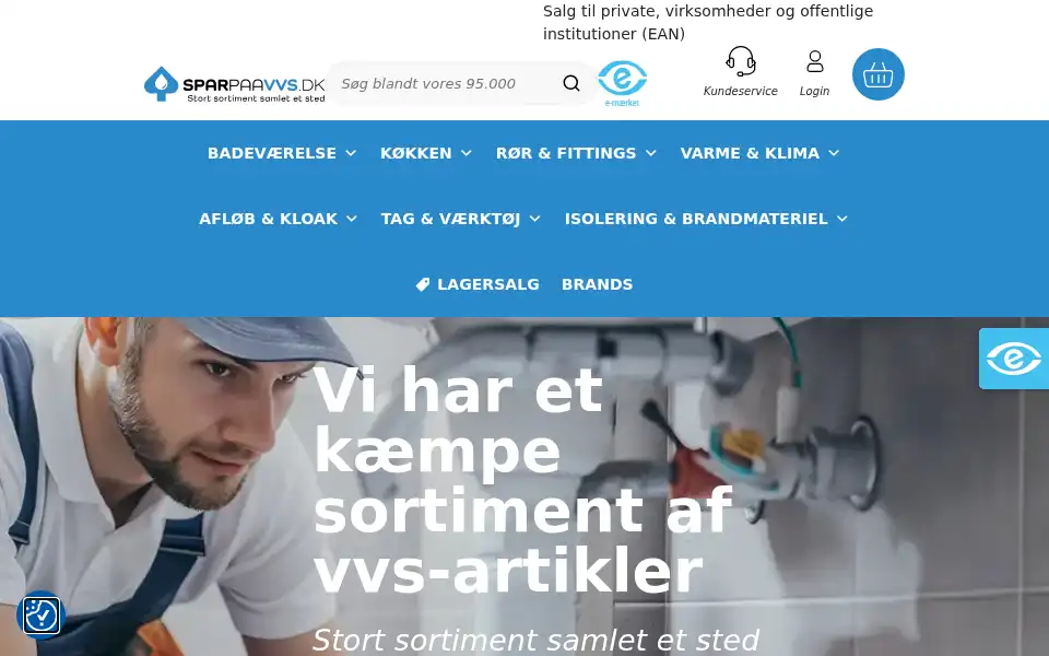 Screenshot of sparpaavvs.dk
