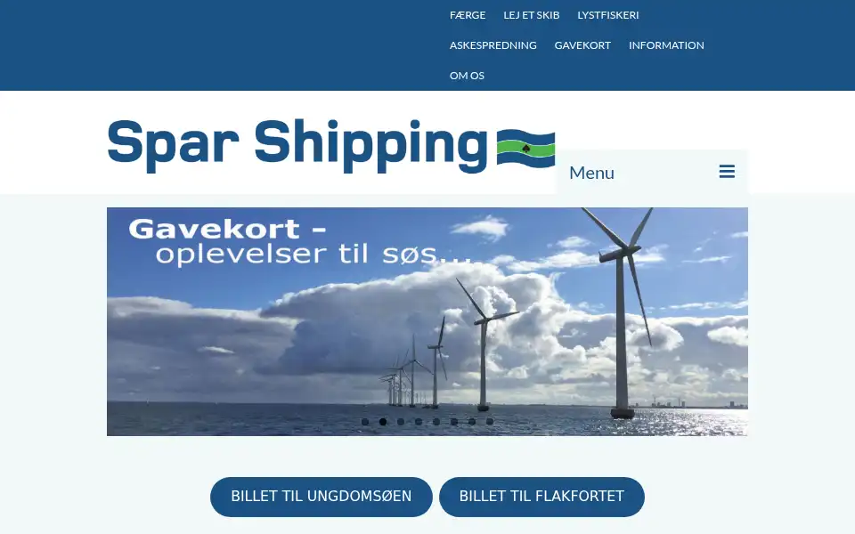 Screenshot of sparshipping.dk
