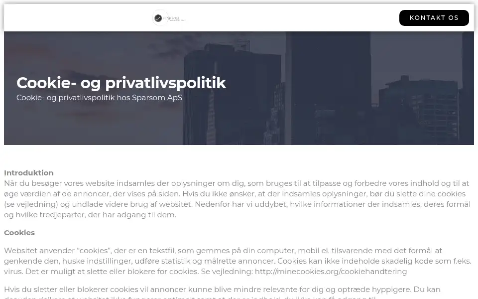 Screenshot of sparsom.dk