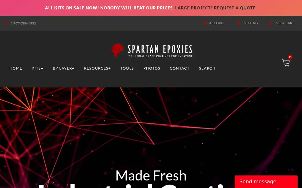 Screenshot of spartanepoxies.com