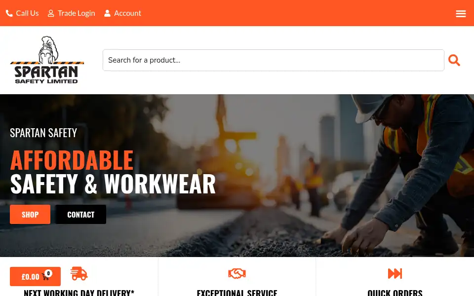 Screenshot of spartansafety.co.uk