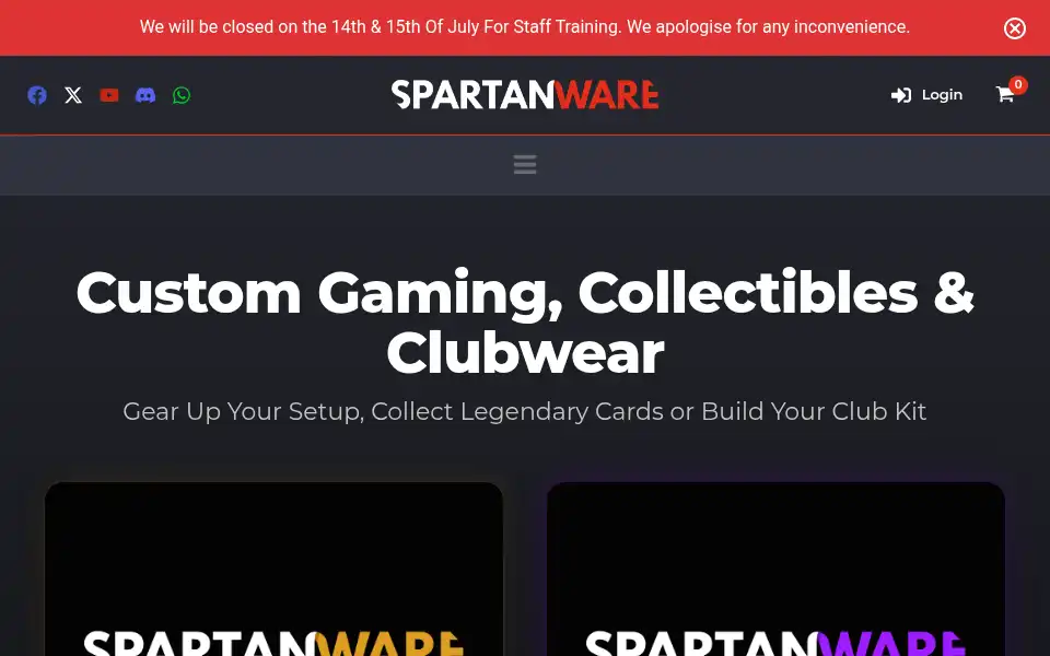 Screenshot of spartanware.co.uk