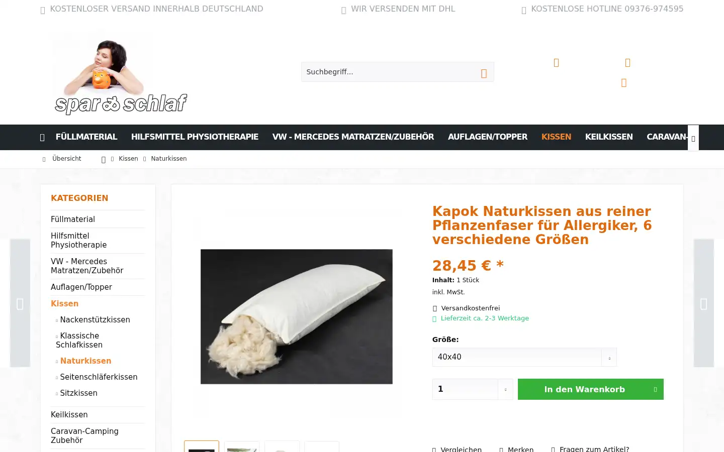 Screenshot of sparundschlaf.de