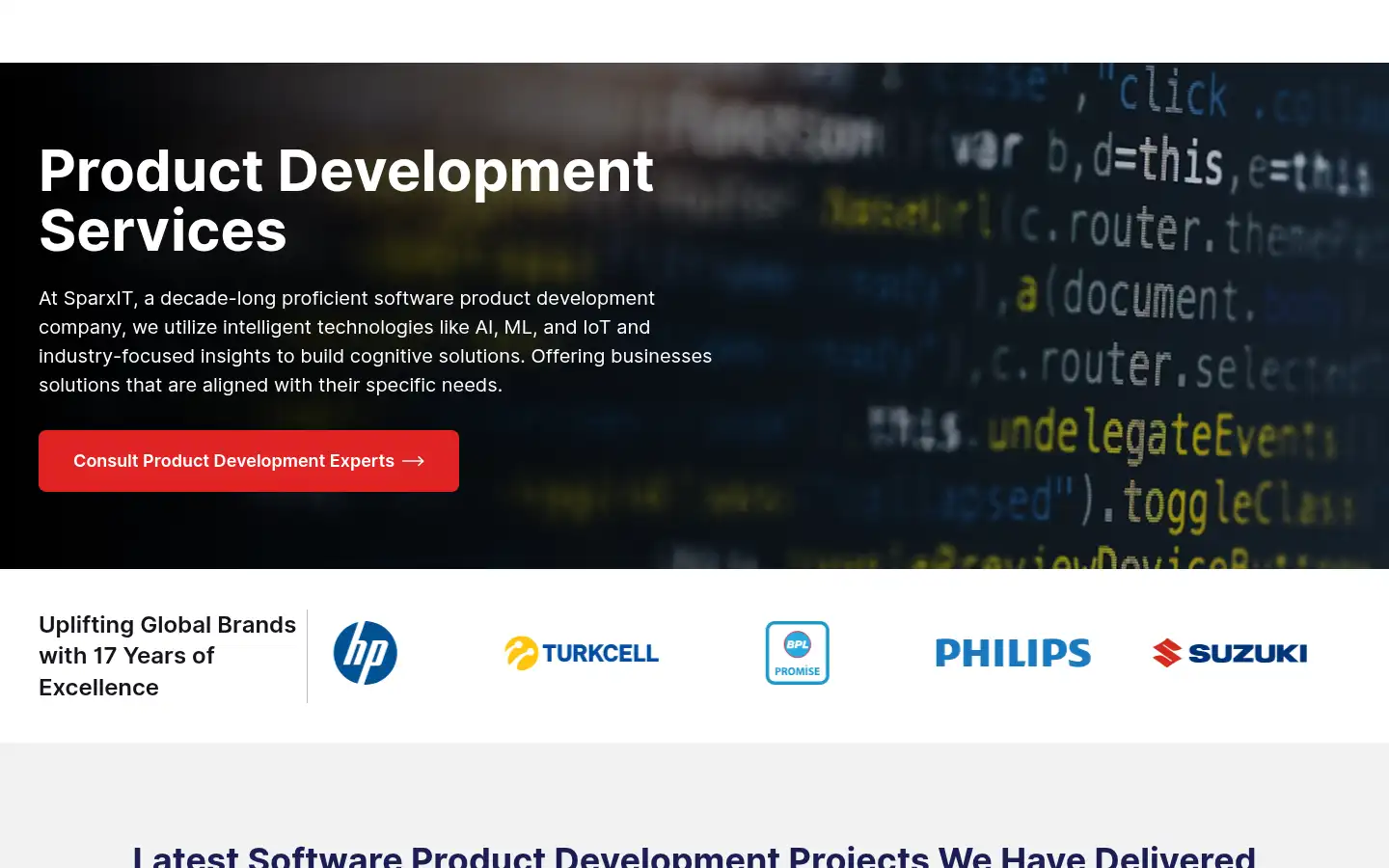 Screenshot of sparxitsolutions.com