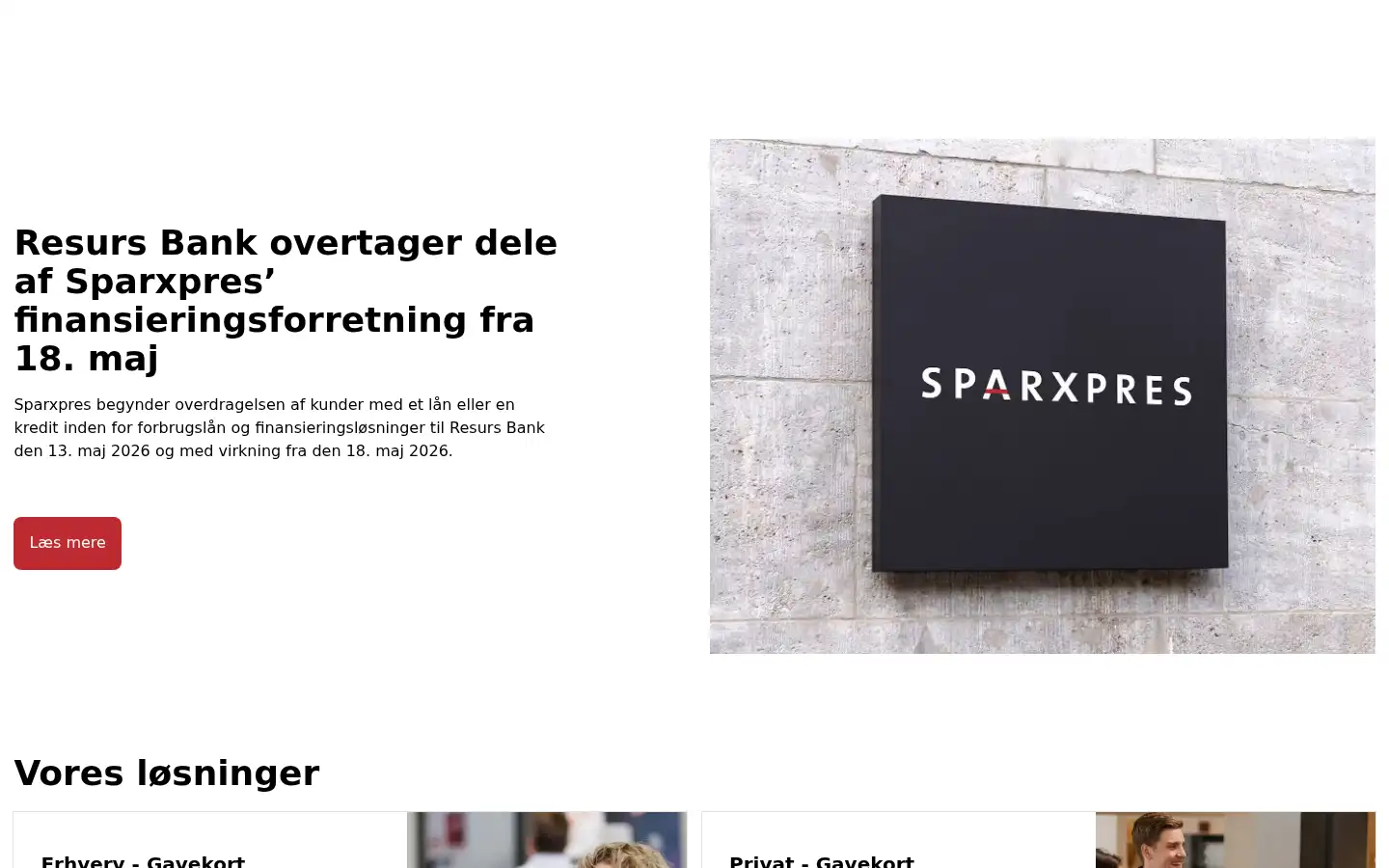 Screenshot of sparxpres.dk