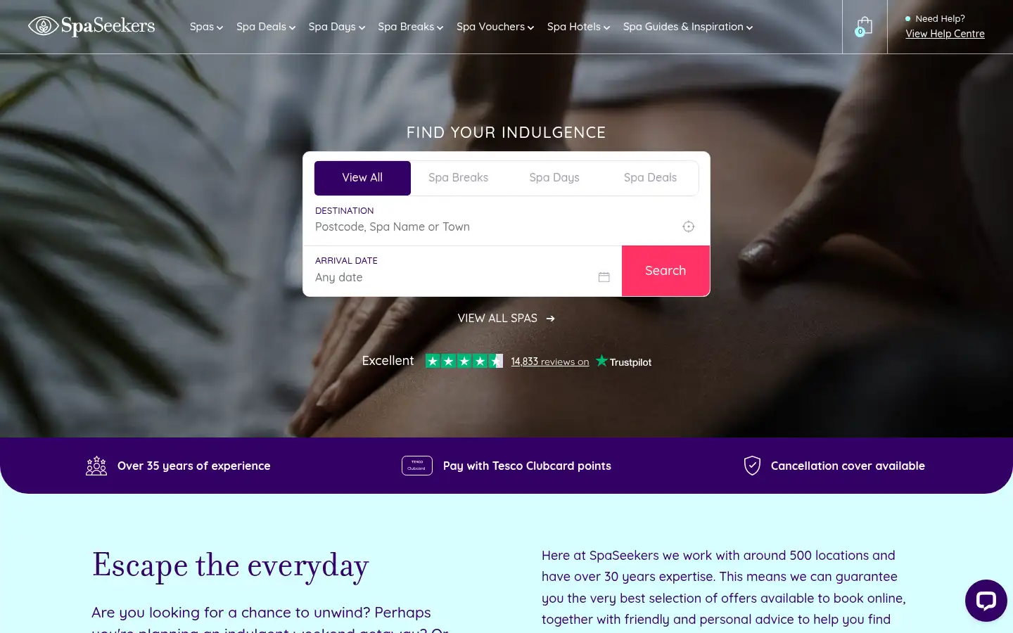 Screenshot of spaseekers.com