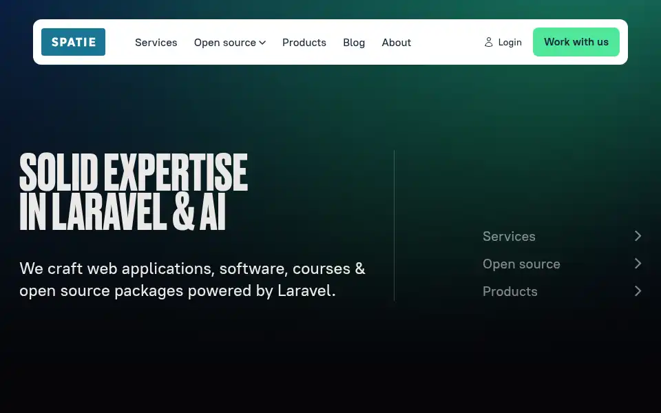 Screenshot of spatie.be