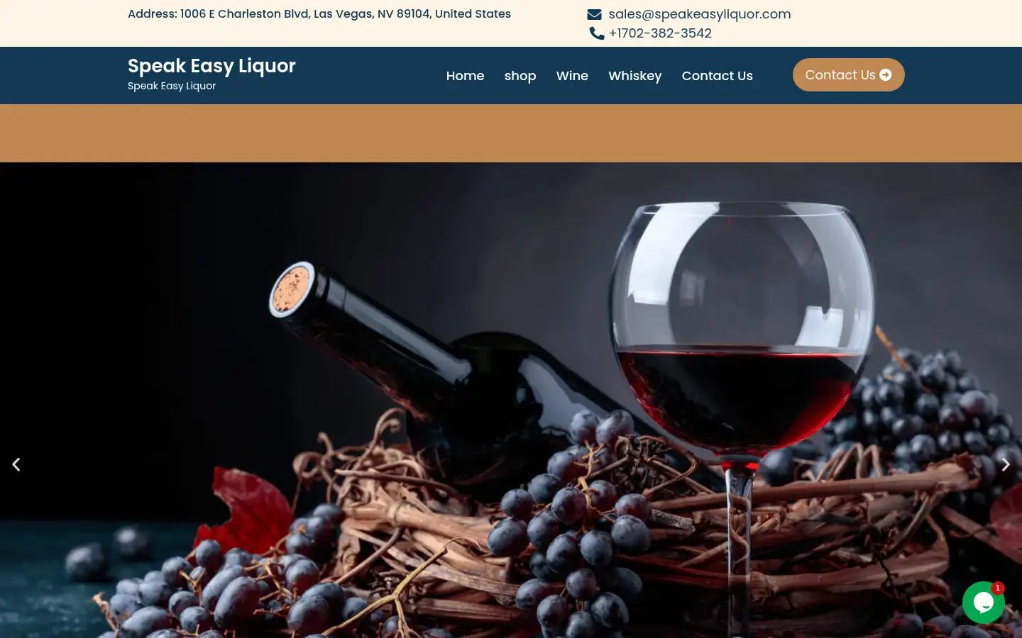 Screenshot of speakeasyliquor.com