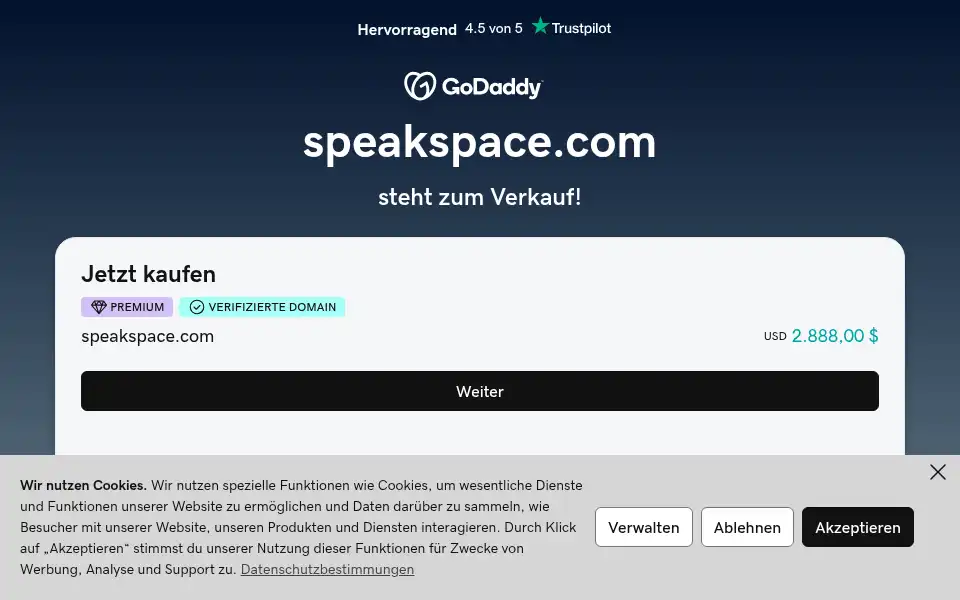 Screenshot of speakspace.com