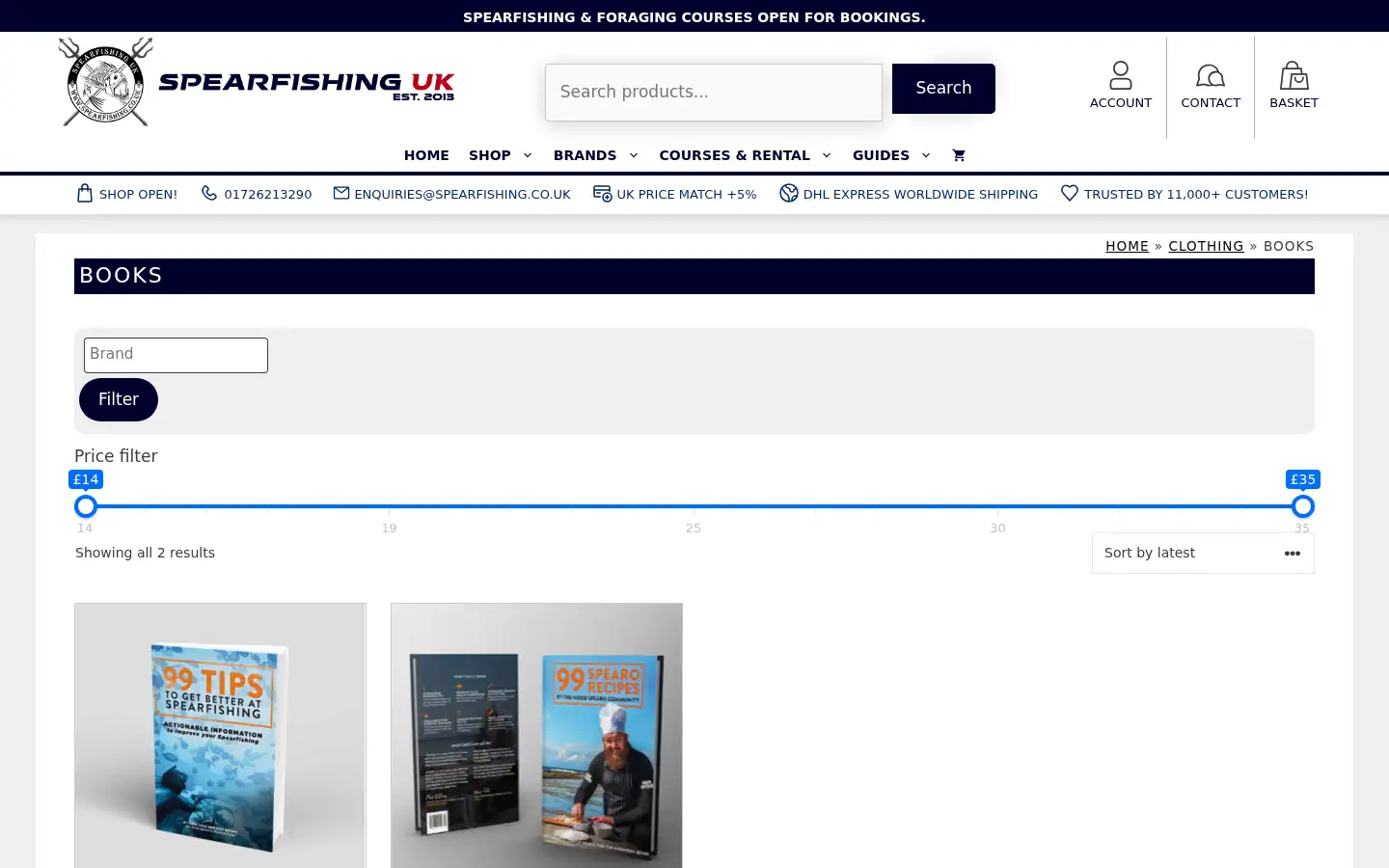 Screenshot of spearfishing.co.uk