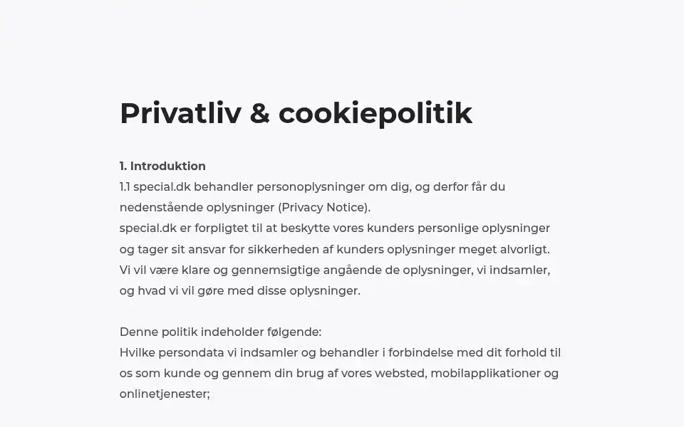 Screenshot of special.dk