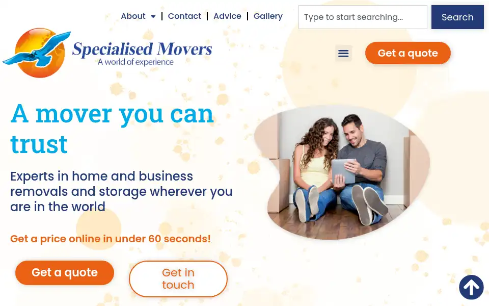 Screenshot of specialisedmovers.com