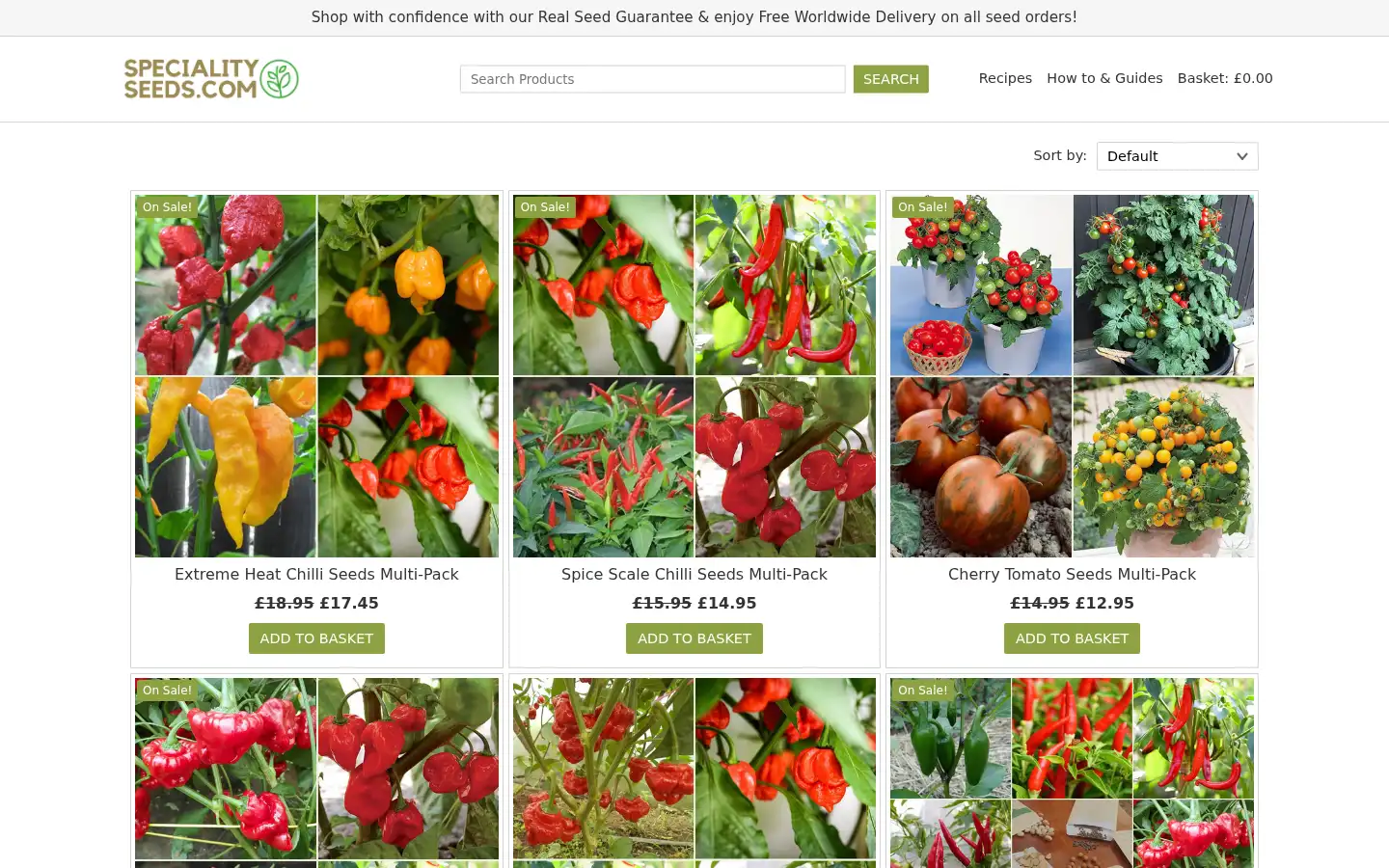 Screenshot of specialityseeds.com
