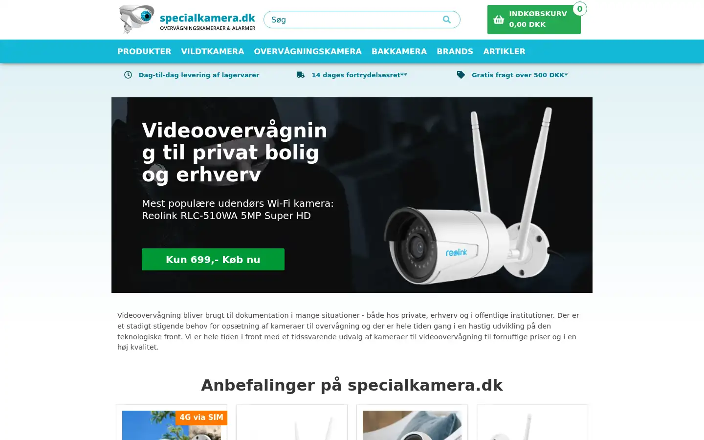 Screenshot of specialkamera.dk
