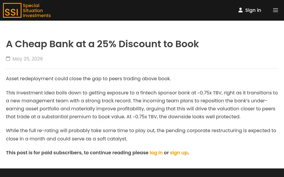 Screenshot of specialsituationinvestments.com