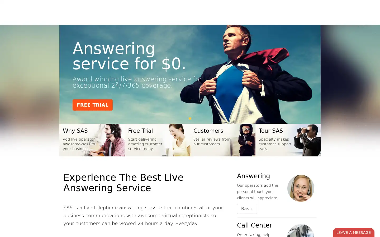 Screenshot of specialtyansweringservice.net