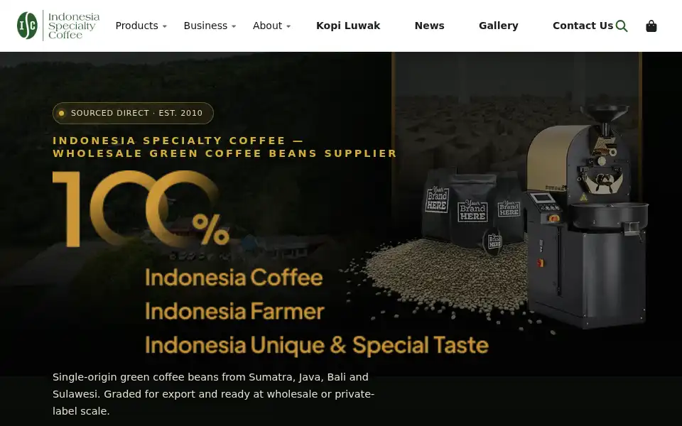 Screenshot of specialtycoffee.id