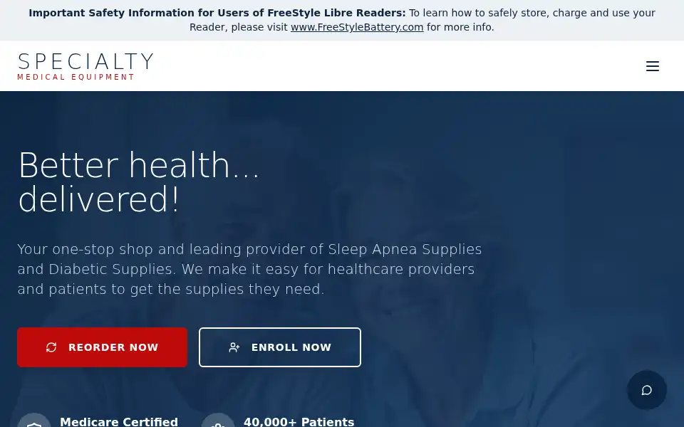 Screenshot of specialtyhme.com
