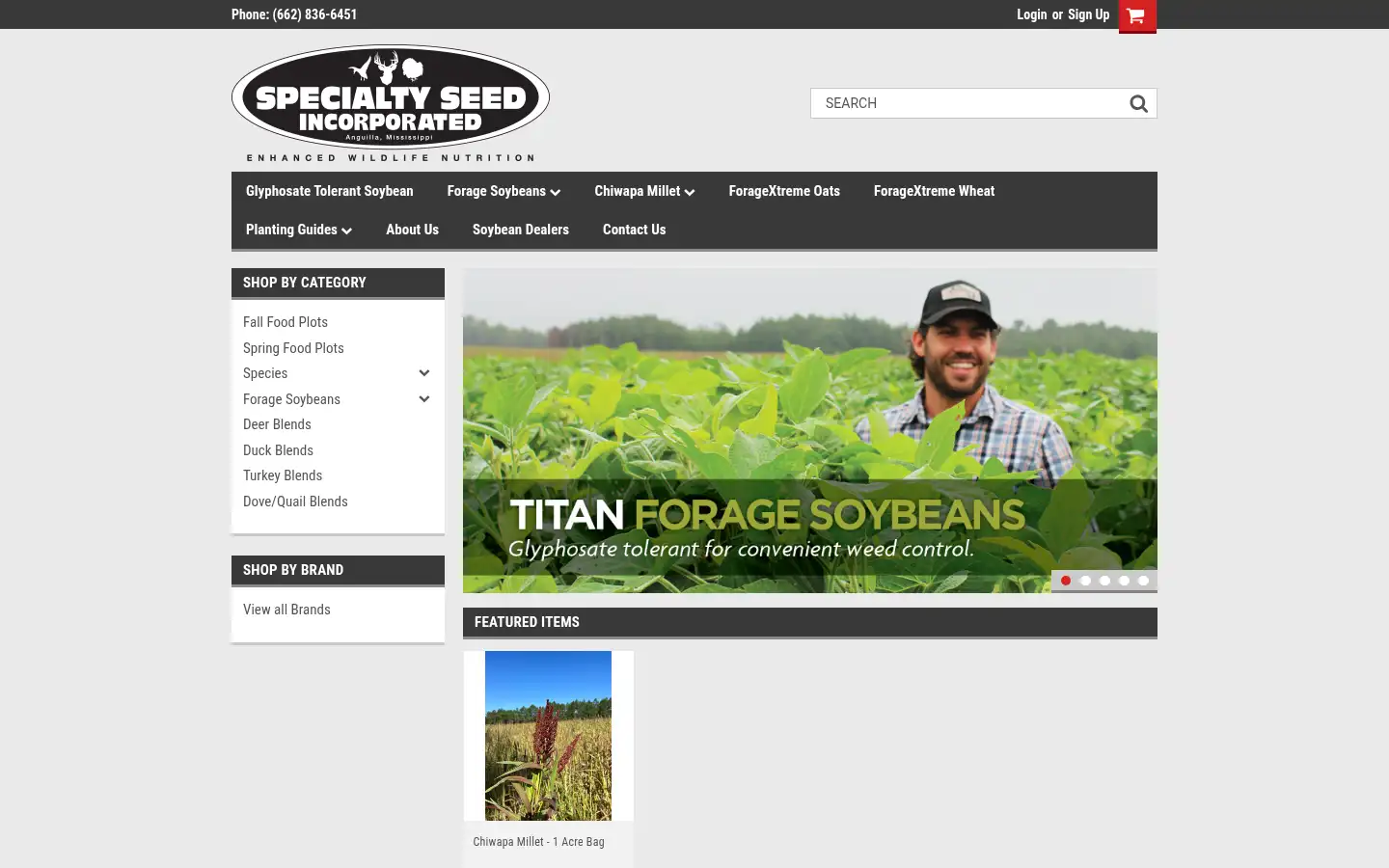 Screenshot of specialtyseed.com
