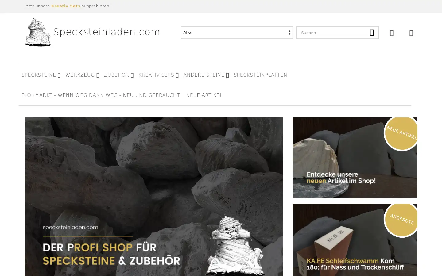 Screenshot of specksteinladen.com