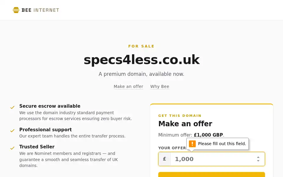 Screenshot of specs4less.co.uk