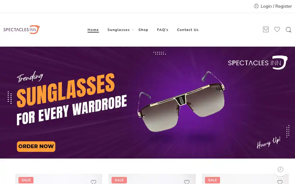 Screenshot of spectaclesinn.com