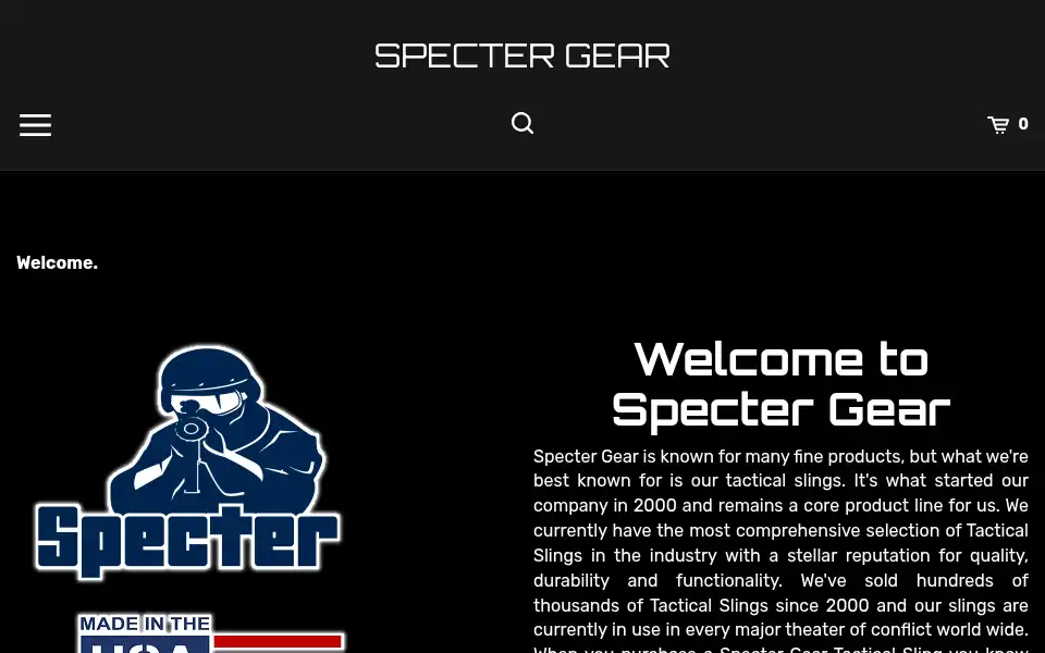 Screenshot of spectergear.com