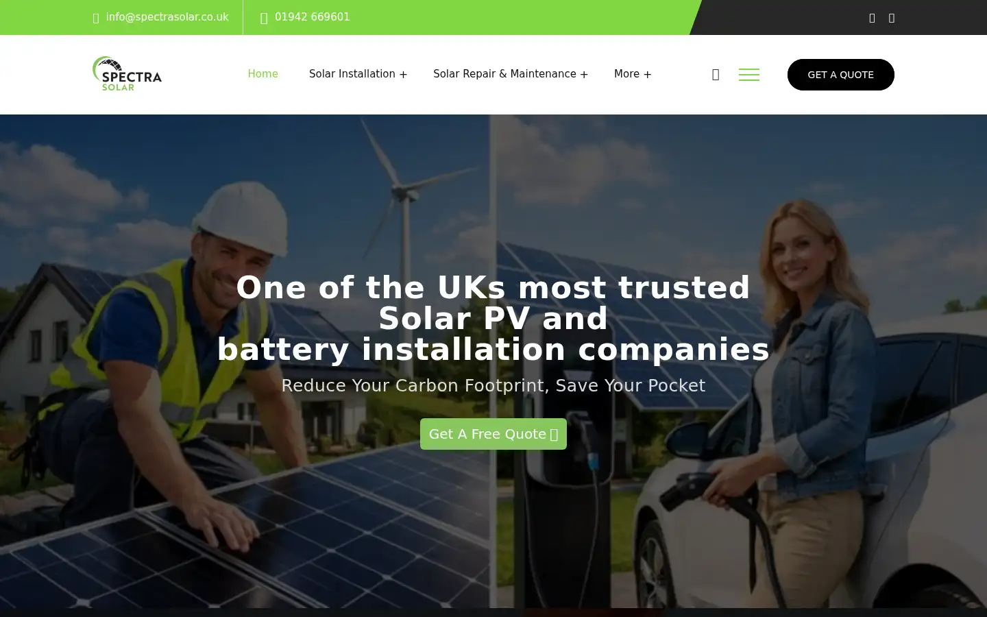 Screenshot of spectrasolar.co.uk
