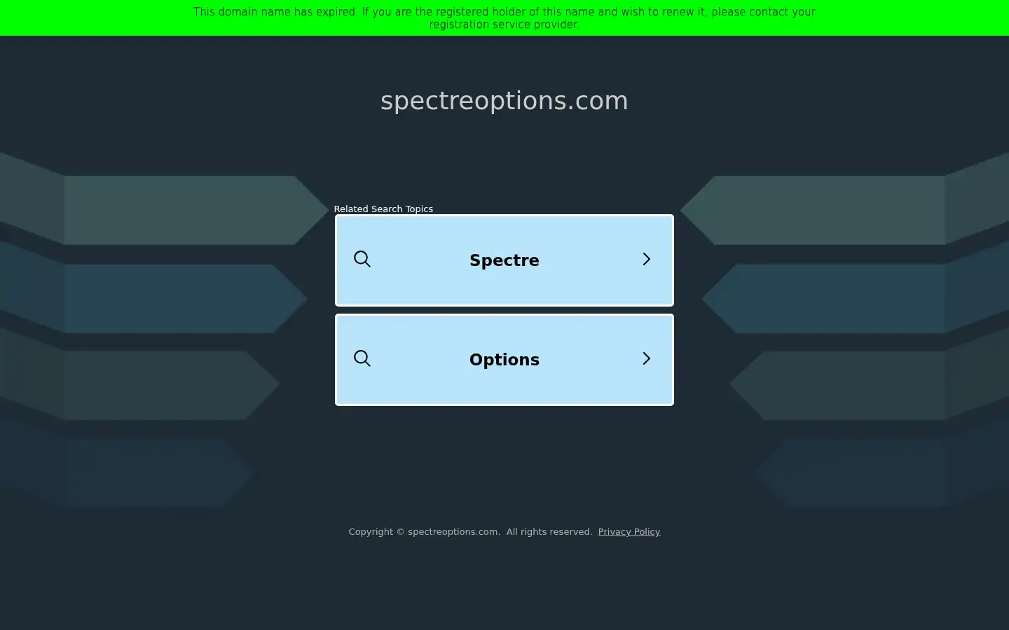 Screenshot of spectreoptions.com