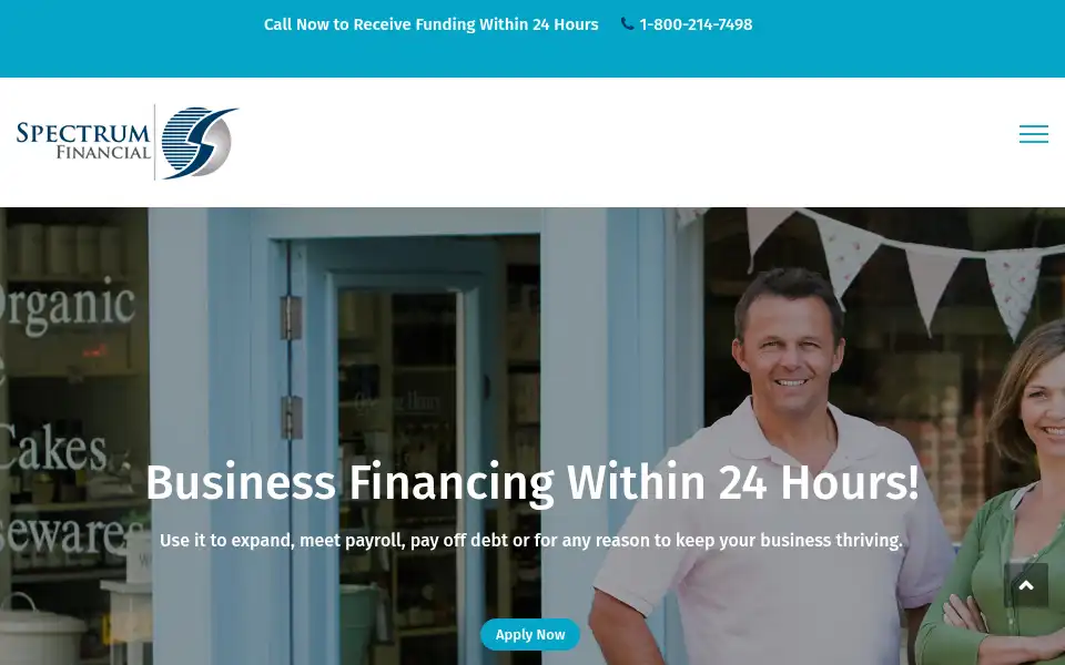 Screenshot of spectrumbusinessfinance.com