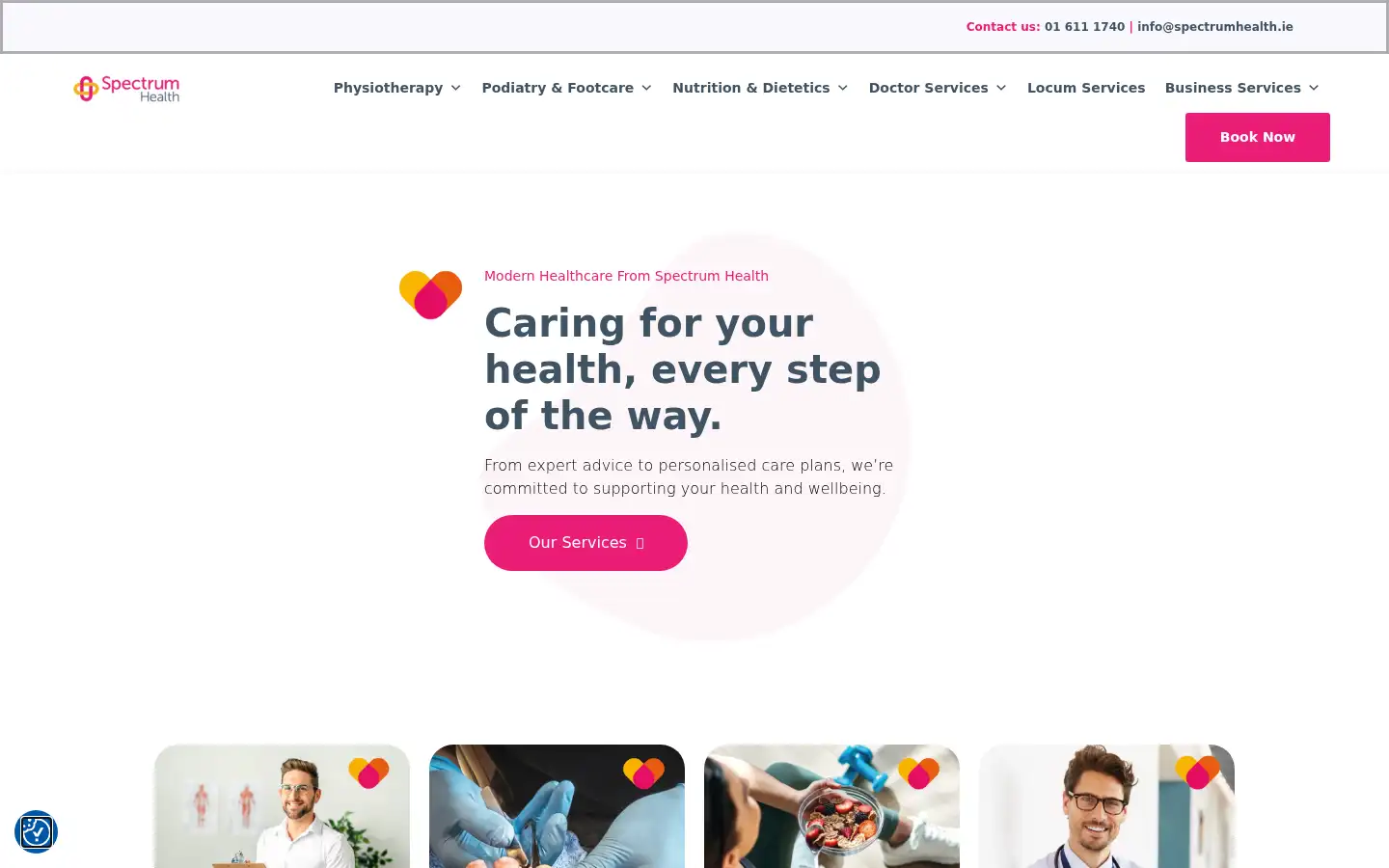 Screenshot of spectrumhealth.ie