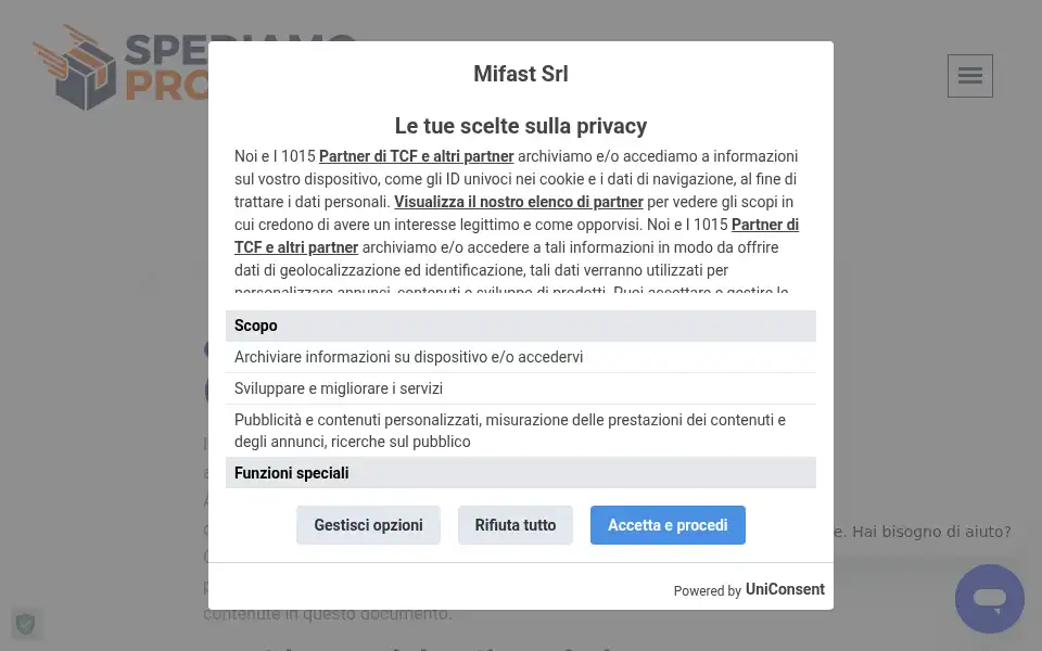 Screenshot of spediamopro.com