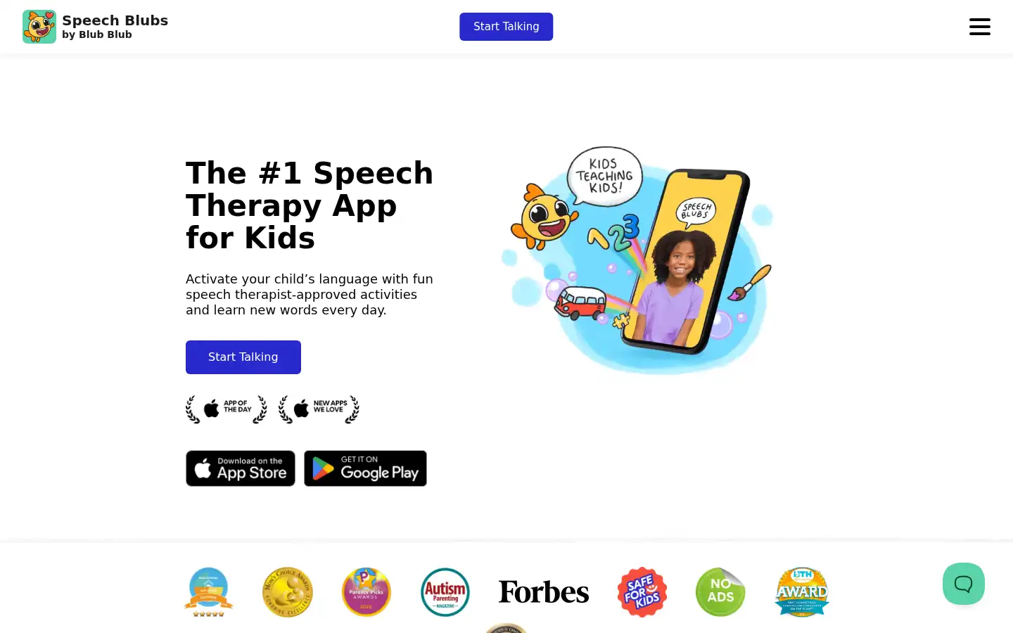 Screenshot of speechblubs.com