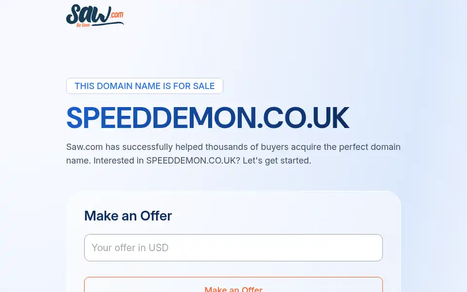Screenshot of speeddemon.co.uk